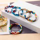 Colorful Beads V Shape Bangle Bracelet Gift