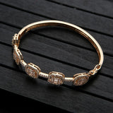Spring CZ Crystal Stackable Bangle for Women Wedding