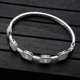 Spring CZ Crystal Stackable Bangle for Women Wedding