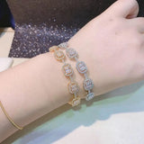 Spring CZ Crystal Stackable Bangle for Women Wedding