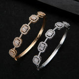 Spring CZ Crystal Stackable Bangle for Women Wedding