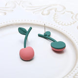 Pink Tulip Flowers Spray Paint Earrings S925 Silver DIY Accessories