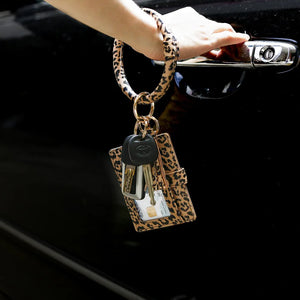 Spring Autumn Woman Charm Keychain Tassel Leopard Bag Pendant
