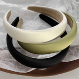 Monochrome Wide Hair Band Retro Elastic Hair Band Women's Hair Accessories