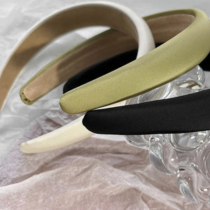 Monochrome Wide Hair Band Retro Elastic Hair Band Women's Hair Accessories
