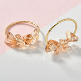 Copper Plated Crystal Pendant Earrings DIY Accessories 4pcs
