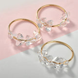 Copper Plated Crystal Pendant Earrings DIY Accessories 4pcs