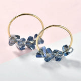 Copper Plated Crystal Pendant Earrings DIY Accessories 4pcs