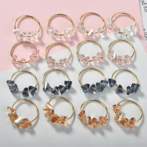 Copper Plated Crystal Pendant Earrings DIY Accessories 4pcs