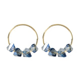Copper Plated Crystal Pendant Earrings DIY Accessories 4pcs