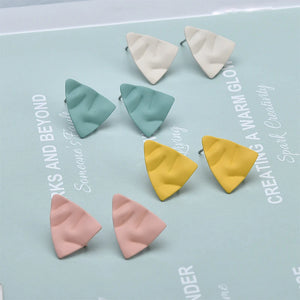 Spring Morandi Triangle Earrings DIY Accessories