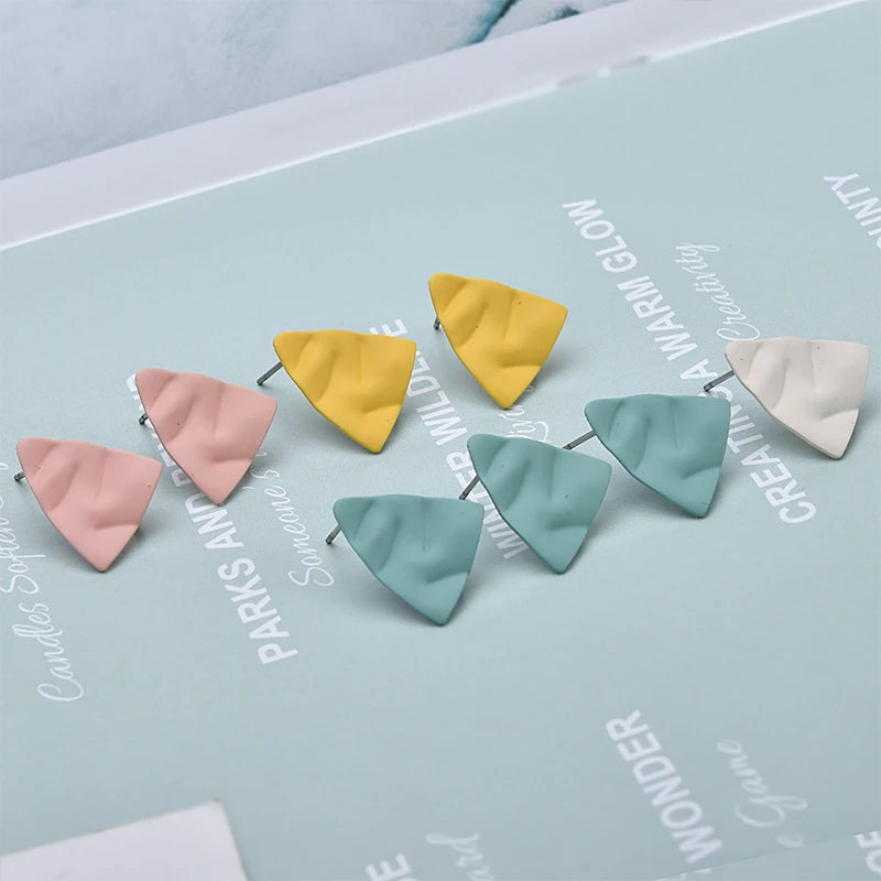 Spring Morandi Triangle Earrings DIY Accessories
