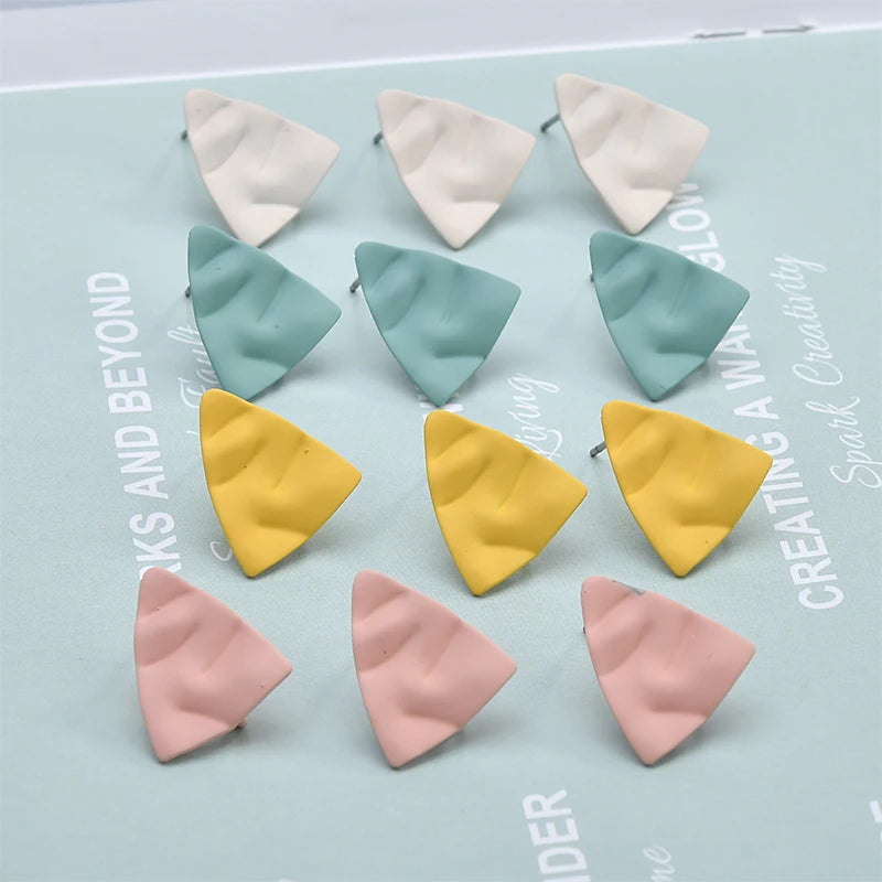Spring Morandi Triangle Earrings DIY Accessories