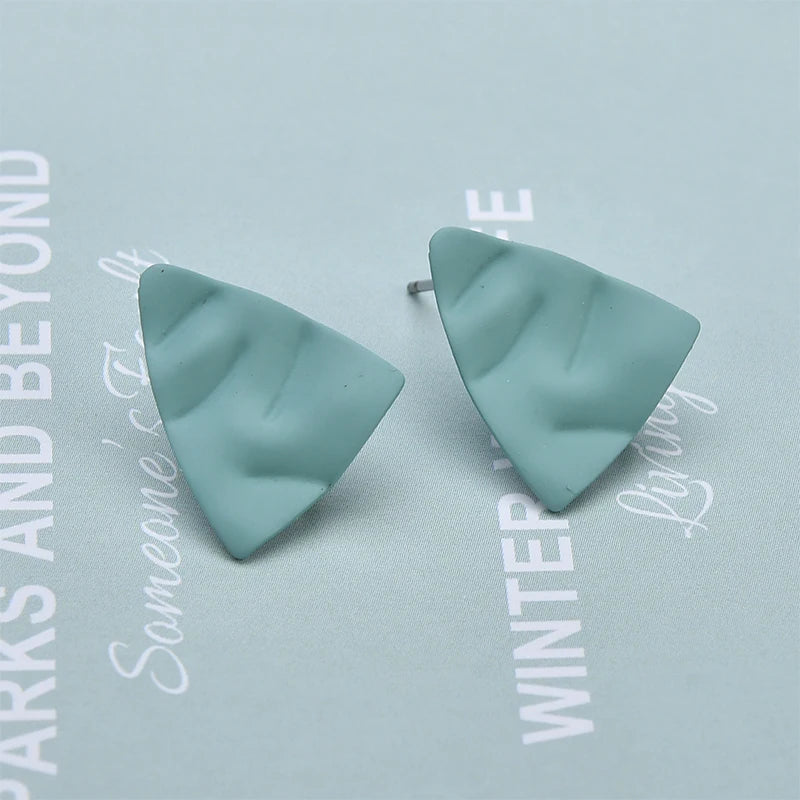 Spring Morandi Triangle Earrings DIY Accessories