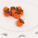Spring Retro Persimmon Ruyi Glass Mini Earrings Pendant Hair Accessories