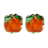 Spring Retro Persimmon Ruyi Glass Mini Earrings Pendant Hair Accessories
