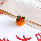 Spring Retro Persimmon Ruyi Glass Mini Earrings Pendant Hair Accessories