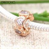 925 Silver Flower Charms Rose Bead for DIY Bracelet