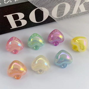 100pcs 18mm Hearts Resin Beads DIY Jewelry Earring/Bracelet Accessory