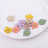 30pcs Rubber Paint Cartoon Flowers Alloy Floating Locket Charms DIY Jewelry