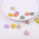 30pcs Rubber Paint Cartoon Flowers Alloy Floating Locket Charms DIY Jewelry