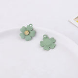 30pcs Rubber Paint Cartoon Flowers Alloy Floating Locket Charms DIY Jewelry