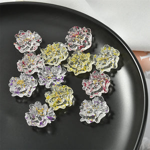 30pcs 22mm Resin Flower Shape Flatback Beads DIY Jewelry Earring Accessory