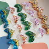 30pcs Glitter/Sequins Fish Tails Resin Beads DIY Jewelry Earring Accessory