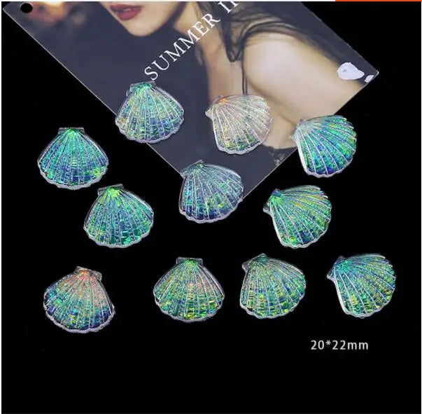 40pcs 22*20mm Scallop/Shell Resin Beads DIY Jewelry Earring Pendant