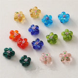 Spring 50pcs 16mm Cartoon Flowers Glass Beads DIY Earring/Bracelet Accessories