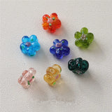 Spring 50pcs 16mm Cartoon Flowers Glass Beads DIY Earring/Bracelet Accessories