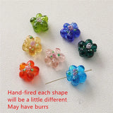 Spring 50pcs 16mm Cartoon Flowers Glass Beads DIY Earring/Bracelet Accessories
