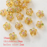 Spring 50pcs 16mm Cartoon Flowers Glass Beads DIY Earring/Bracelet Accessories