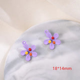 50pcs Cartoon Flowers Alloy Locket Charms DIY Jewelry Earring Pendant