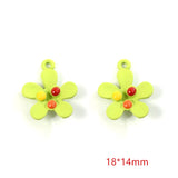 50pcs Cartoon Flowers Alloy Locket Charms DIY Jewelry Earring Pendant