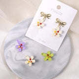 50pcs Cartoon Flowers Alloy Locket Charms DIY Jewelry Earring Pendant