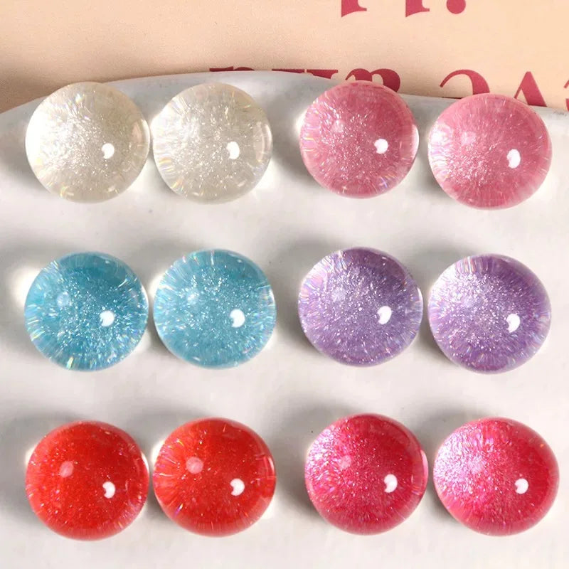 Spring 50pcs/lot Glitter Core Resin Beads for DIY Jewelry