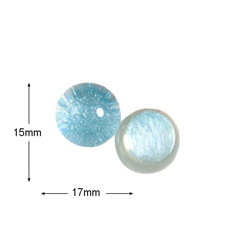 Spring 50pcs/lot Glitter Core Resin Beads for DIY Jewelry