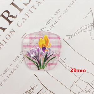 50pcs Lattice Flowers Acrylic Bead DIY Jewelry Earring Accessory