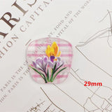 50pcs Lattice Flowers Acrylic Bead DIY Jewelry Earring Accessory