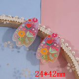 50pcs Acrylic Pattern Print Beads DIY Earring/Garment Accessory