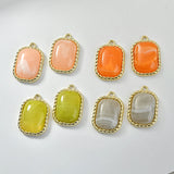 50pcs Resin Geometry Rectangle Charms for DIY Jewelry Crafting