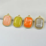 50pcs Resin Geometry Rectangle Charms for DIY Jewelry Crafting