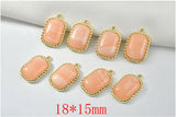 50pcs Resin Geometry Rectangle Charms for DIY Jewelry Crafting