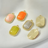 50pcs Resin Geometry Rectangle Charms for DIY Jewelry Crafting