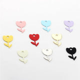 50pcs Cartoon Tulip Flowers Alloy Floating Locket Charms DIY Jewelry