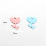 50pcs Cartoon Tulip Flowers Alloy Floating Locket Charms DIY Jewelry