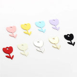 50pcs Cartoon Tulip Flowers Alloy Floating Locket Charms DIY Jewelry