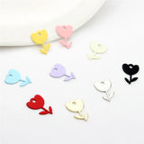 50pcs Cartoon Tulip Flowers Alloy Floating Locket Charms DIY Jewelry