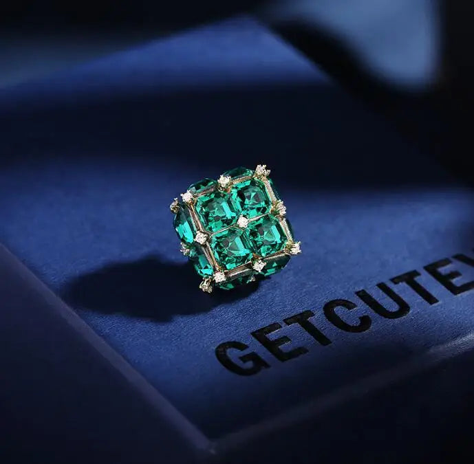 Women's Cardigan Square Crystal Zircon Brooch